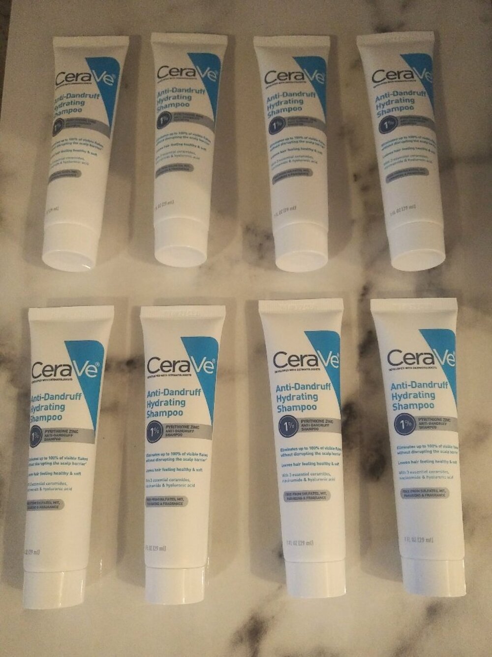 CeraVe Anti-Dandruff Hydrating Shampoo - 8 x Travel / Trial Size Tubes with Zinc